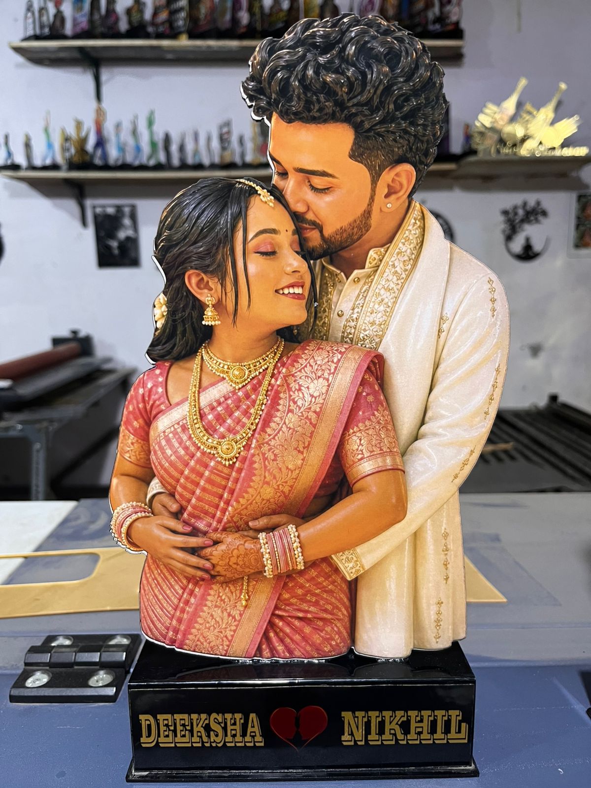 Deeksha & Nikhil Custom Couple Caricature - Style II